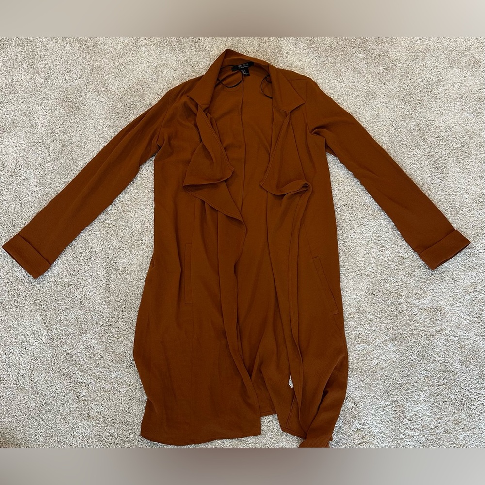Women’s Forever 21 Lightweight Open Front Cardigan Jacket (S) Polyester)